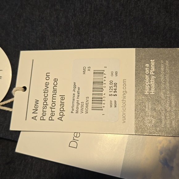 NWT Vuori Performance Jogger, Midnight Heather, Size XS - Picture 4 of 4